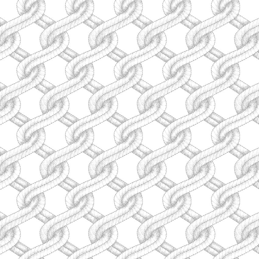 Cotton Print White Coastal Guardians Twisted Rope Fabric 43/44"