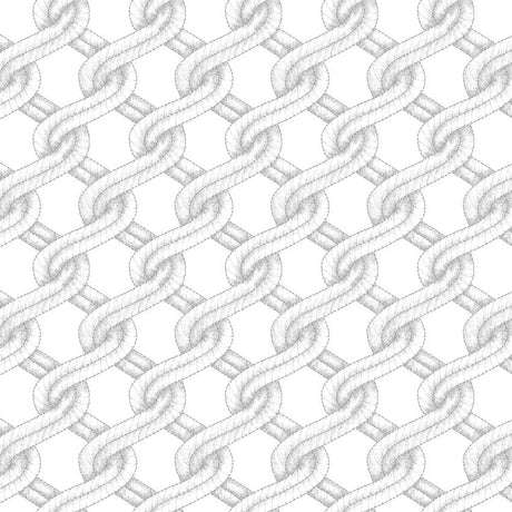 Cotton Print White Coastal Guardians Twisted Rope Fabric 43/44"