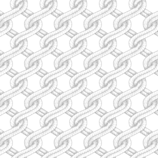 Cotton Print White Coastal Guardians Twisted Rope Fabric 43/44"