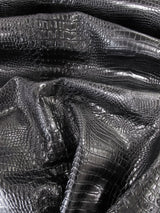 Death Black Hydra Gator 3D Embossed Vinyl Fabric by the Yard
