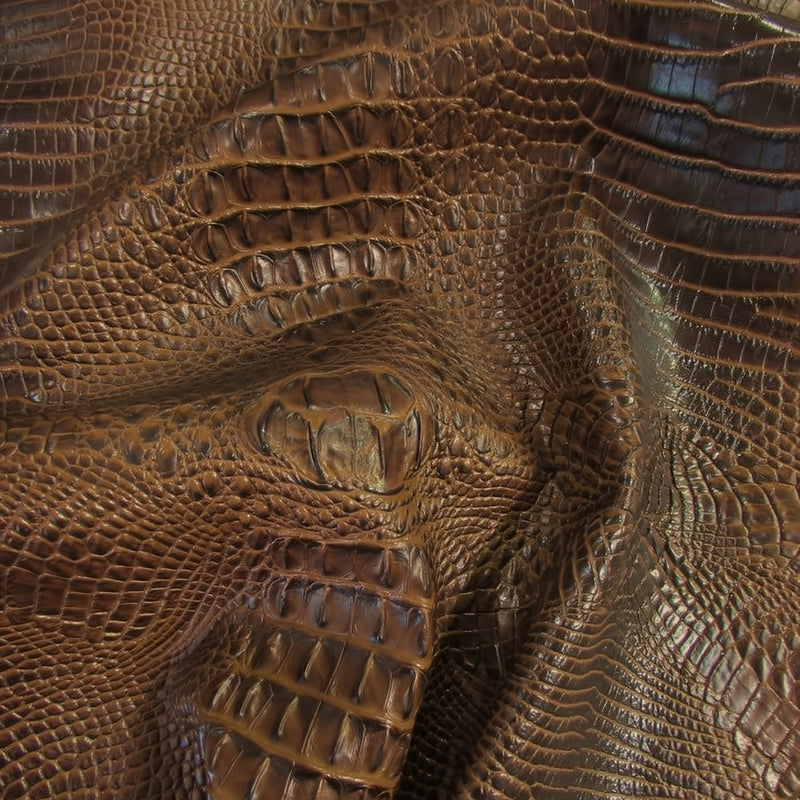 Molasses Brown Hydra Gator 3D Embossed Vinyl Fabric