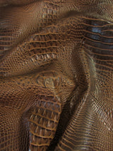 Molasses Brown Hydra Gator 3D Embossed Vinyl Fabric