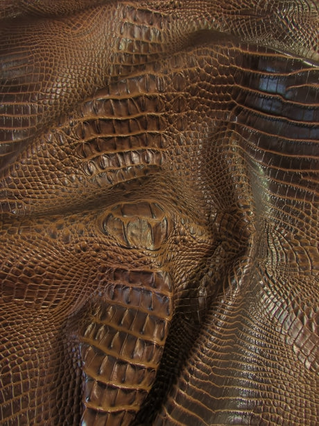 Molasses Brown Hydra Gator 3D Embossed Vinyl Fabric