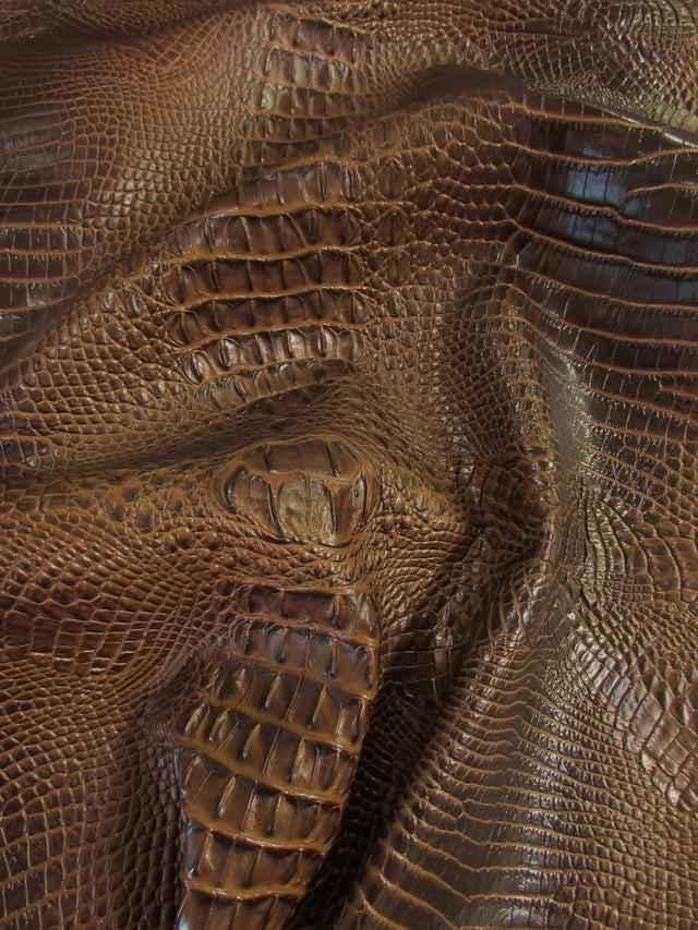 Molasses Brown Hydra Gator 3D Embossed Vinyl Fabric