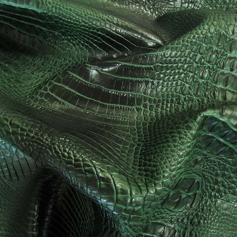 Viper Green Hydra Gator 3D Embossed Vinyl Fabric