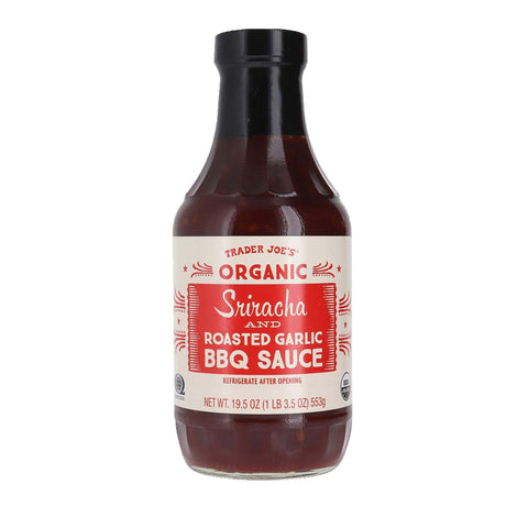 Trader Joe's Organic Sriracha and Roasted Garlic BBQ Sauce Bundle | 19.5 oz