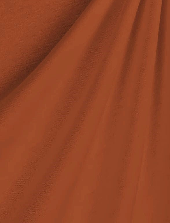 Rust Heavy Interlock Poly Cotton Fabric
