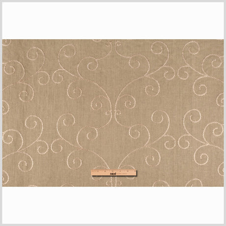 Natural Beige Swirls Embr & Eyelet