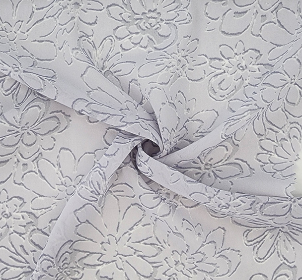 1 Yard Gray Hi Multi Chiffon Lightweight Sheer Polyester with Soft Drape, 58/60" Wide