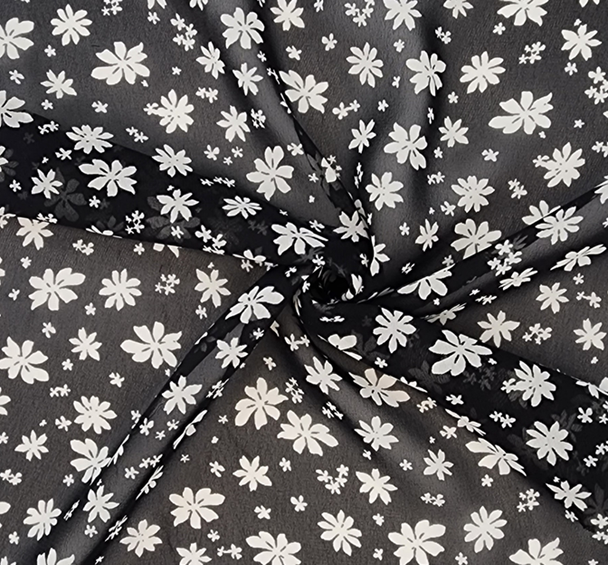 1 Yard Gray Hi Multi Chiffon Lightweight Sheer Polyester with Soft Drape, 58/60" Wide