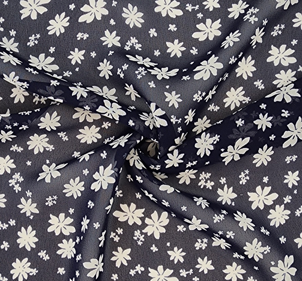 1 Yard Navy or Ivory Hi Multi Chiffon Sheer Lightweight Polyester Fabric, 58/60" Wide