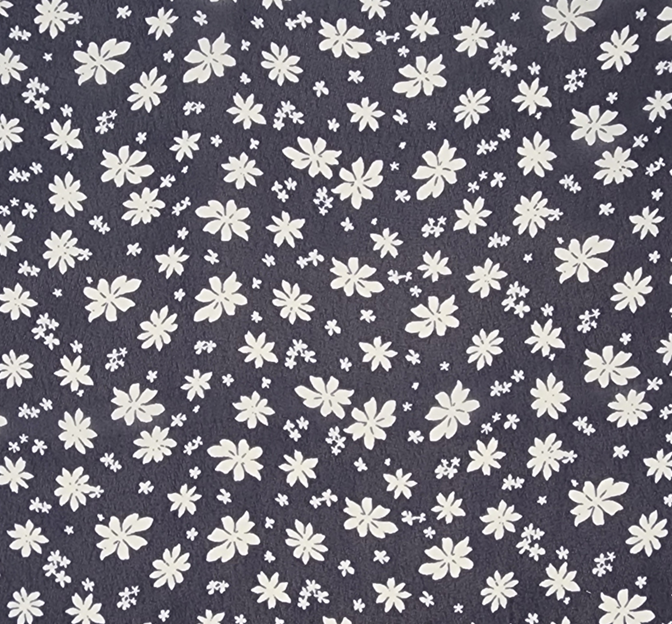 Hi Multi Chiffon 1D1341 Polyester Fabric - Navy/Ivory, 58/60" Width
