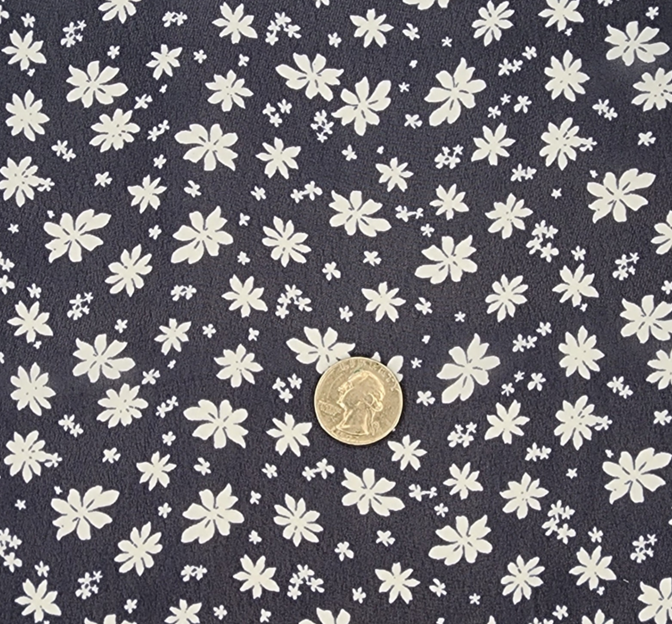 Hi Multi Chiffon 1D1341 Polyester Fabric - Navy/Ivory, 58/60" Width
