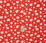 1 Yard Red or Ivory Hi Multi Chiffon Sheer Lightweight Polyester Fabric, 58/60" Wide