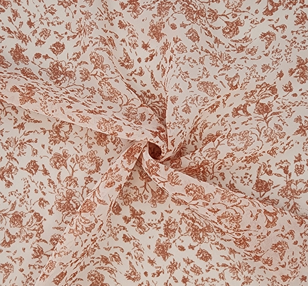 1 Yard Blush Hi Multi Chiffon Sheer Lightweight Polyester Fabric, 58/60" Wide