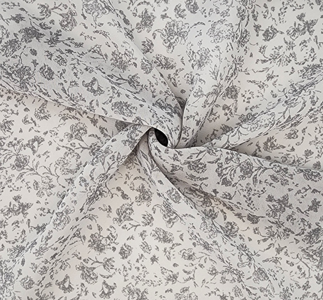 Hi Multi Chiffon 1D1346 Silk Chiffon Fabric - Silver, 58/60" Width (1 Yard)