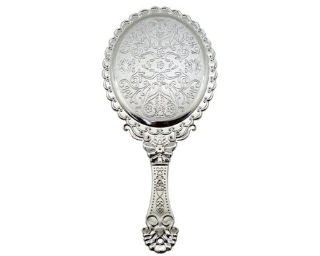 4 1/2" x 10" Silver Portable Mis Quince Handheld Mirror – Pack of 12 Quinceañera Favors