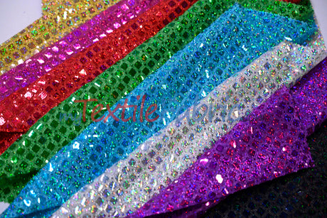 Holographic Shimmer Sequins Fabric - Lightweight Flowy Holographic Sequins, 45" Width (1 Yard)