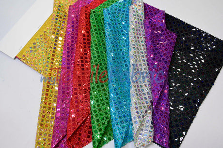 Holographic Shimmer Sequins Fabric - Lightweight Flowy Holographic Sequins, 45" Width (1 Yard)