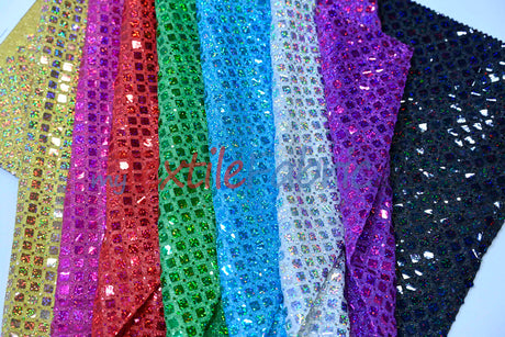 Holographic Shimmer Sequins Fabric - Lightweight Flowy Holographic Sequins, 45" Width (1 Yard)