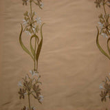 Honora Floral Embroidered Silk Fabric - Brass, Cafe, Fawn, Oyster, Red, Sage, Taupe, 54" Width (1 Yard)