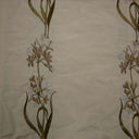 Honora Floral Embroidered Silk Fabric - Brass, Cafe, Fawn, Oyster, Red, Sage, Taupe, 54" Width (1 Yard)
