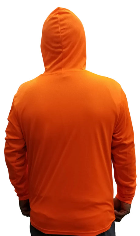 Hooded Longsleeve Polyester Fabric - Safety Orange, Hooded, Long Sleeve (1 Piece)