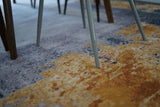 Soft Yellow Abstract Faux Fur Rug - Fluffy Print Design, 5' X 8' (1 Piece)