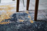 Soft Yellow Abstract Faux Fur Rug - Fluffy Print Design, 5' X 8' (1 Piece)
