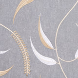 White/Soft Gray/Bronze/Cream Floral Organza