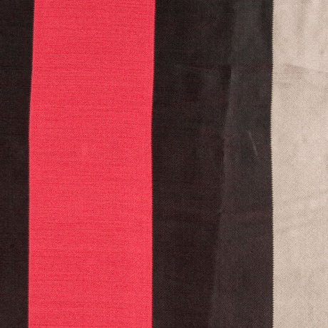 Black/Cranberry/Stone Stripes Woven