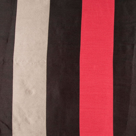 Black/Cranberry/Stone Stripes Woven