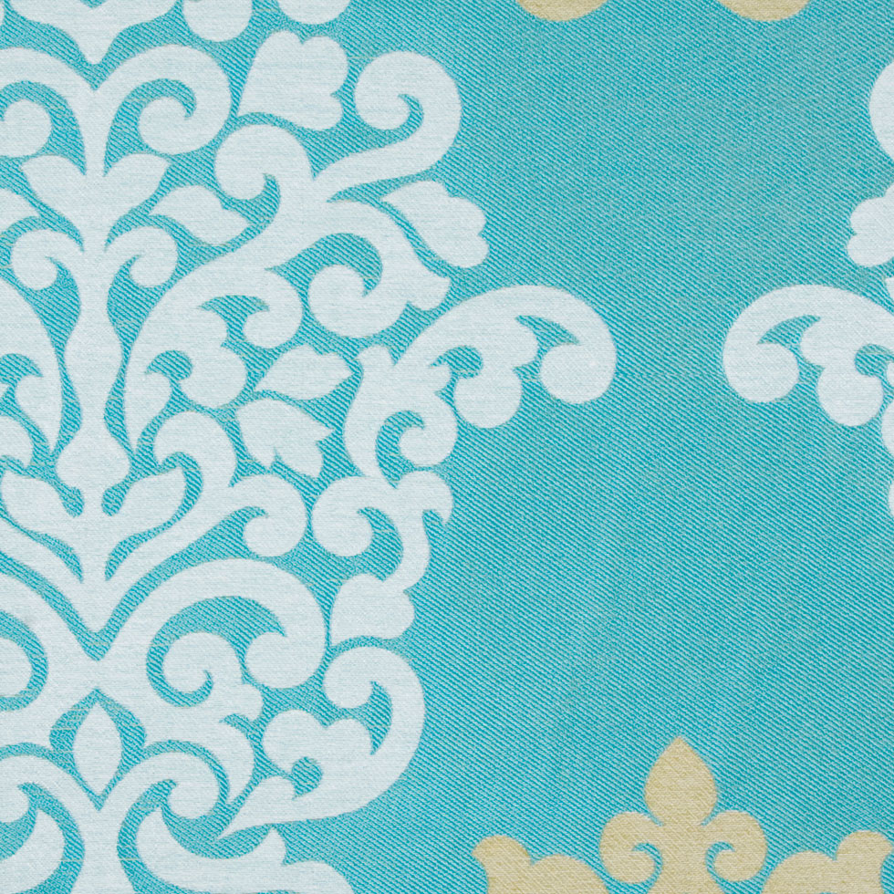 Aqua Damask Brocade