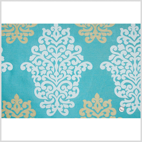 Aqua Damask Brocade