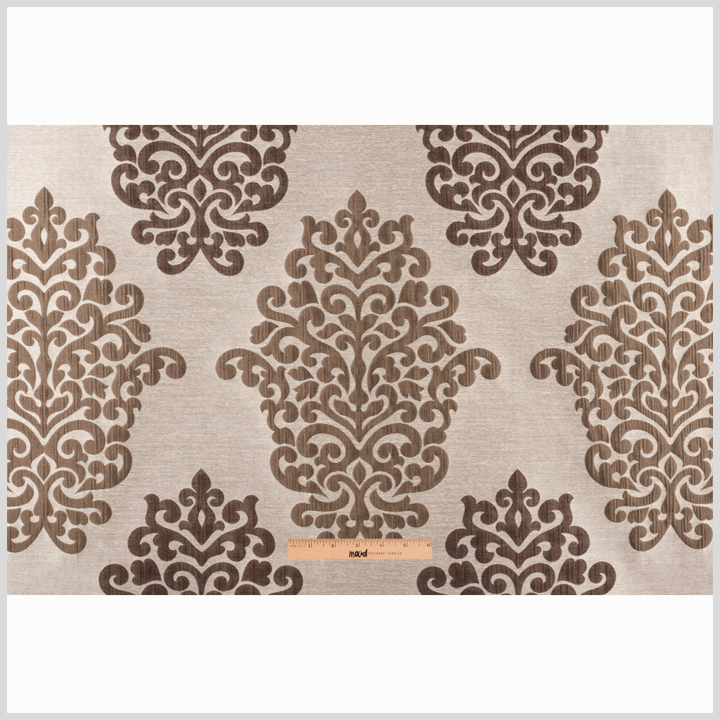 Cream/Chocolate Damask Brocade