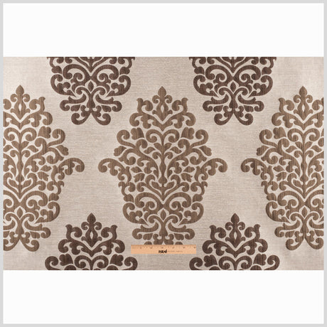 Cream/Chocolate Damask Brocade
