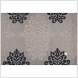 Ivory/Dirty Beige/Charcoal Damask Brocade