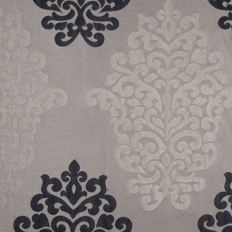 Ivory/Dirty Beige/Charcoal Damask Brocade