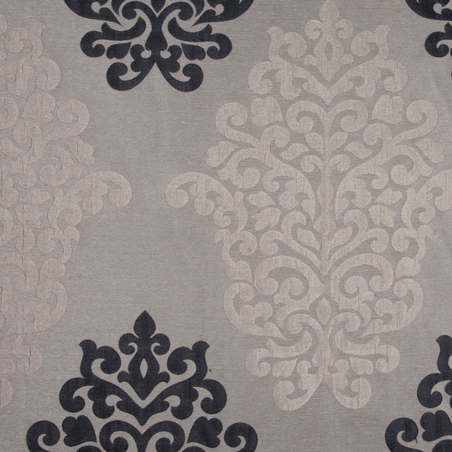 Ivory/Dirty Beige/Charcoal Damask Brocade