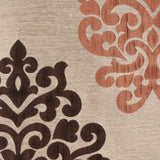 Cappuccino/Terracotta/Chocolate Damask Brocade