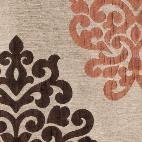 Cappuccino/Terracotta/Chocolate Damask Brocade