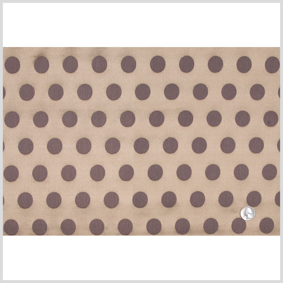 Gold/Chocolate Polka Dots Woven