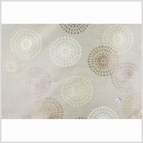 Citra Green/Victorian Gold/Cream Floral Shantung /Dupioni