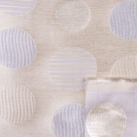 Cream/Ice Blue Geometric Shantung /Dupioni