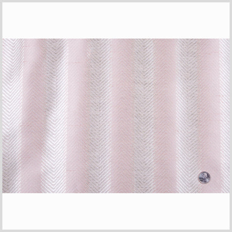 Baby Pink/Cream Stripes Shantung /Dupioni