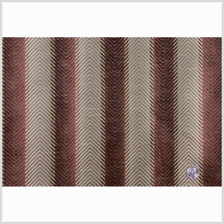 Chocolate/Mint Stripes Shantung /Dupioni