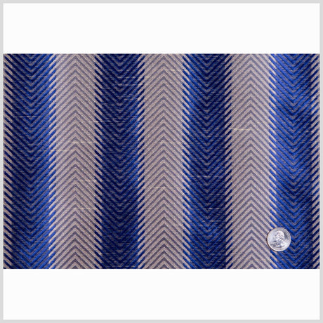 Sparta Blue/Cashmere Stripes Shantung /Dupioni