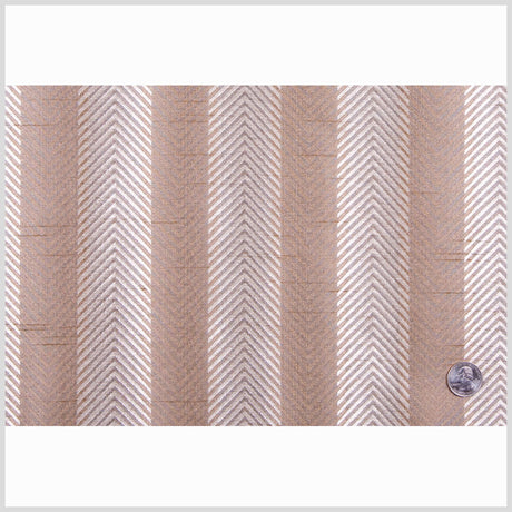 Bronze/Candlelight Glow Silver Stripes Shantung /Dupioni