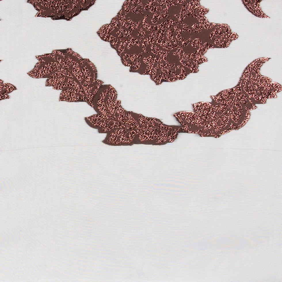 Chocolate/Copper Damask Sheer