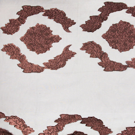 Chocolate/Copper Damask Sheer